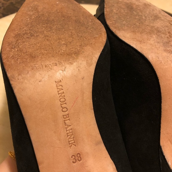 Auth MANOLO BLAHNIK Buckle Pumps Black Size - 38 - Picture 6 of 7